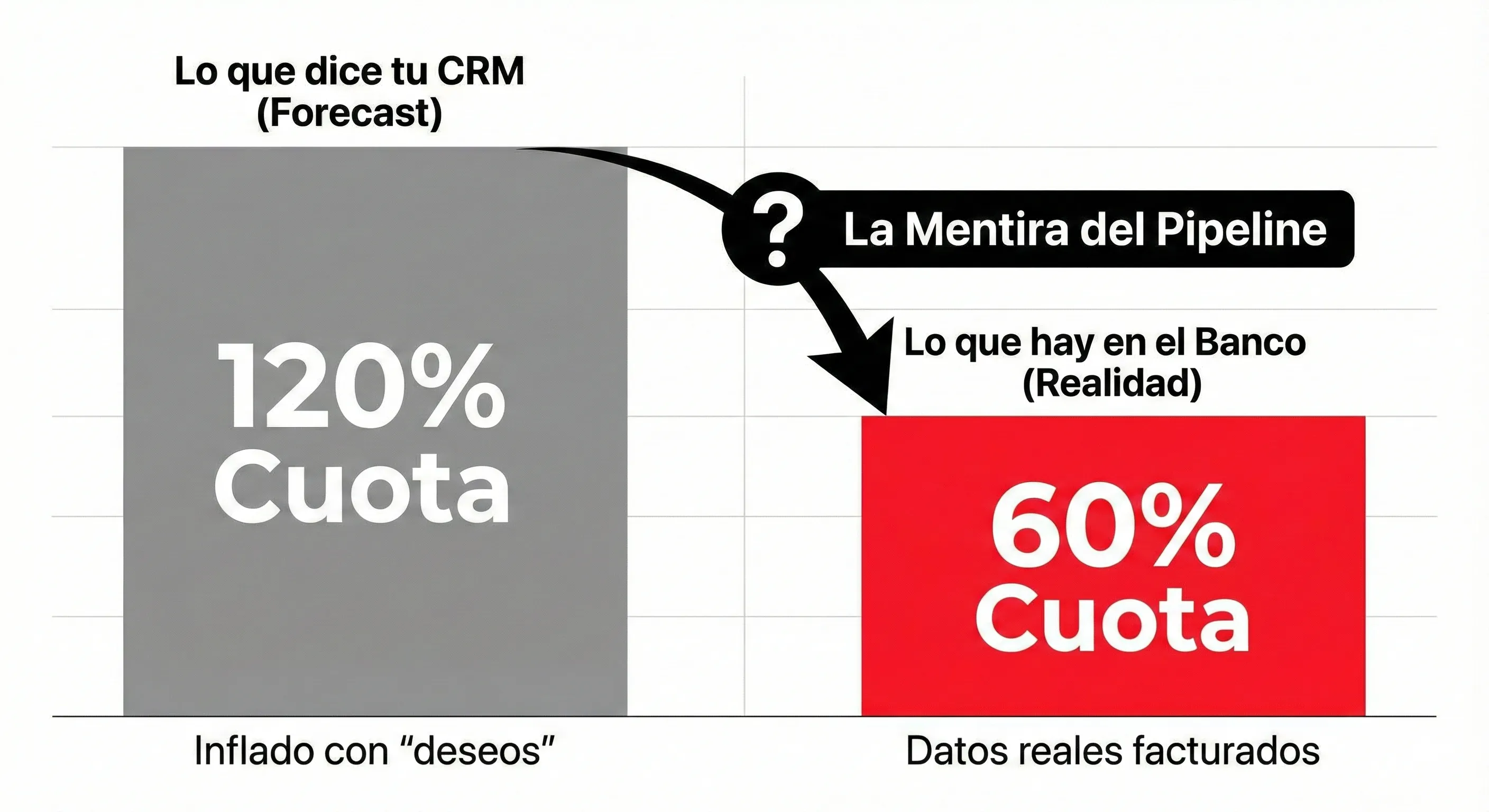 Diferencia entre forecast de ventas en CRM y facturación real pipeline de ventas