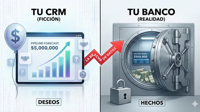 Diferencia entre forecast de ventas en CRM y facturación real pipeline de ventas