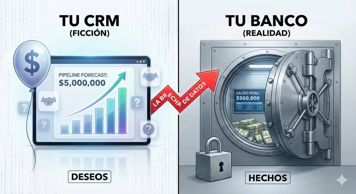 Diferencia entre forecast de ventas en CRM y facturación real pipeline de ventas