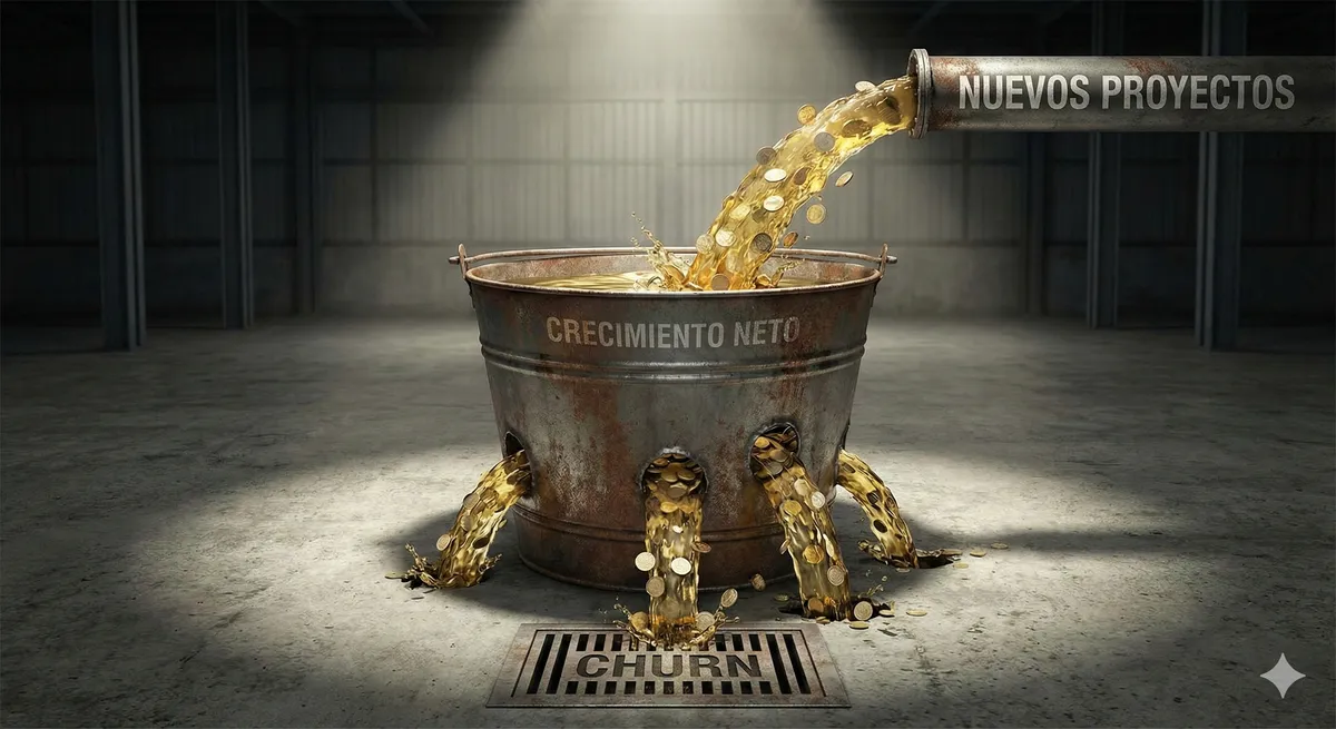 El Balde de la Vanidad - Ilustración de pérdida de clientes